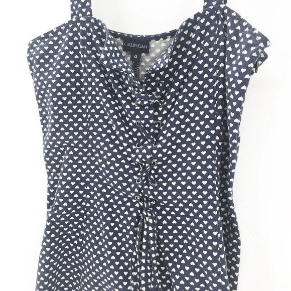 Callipygian Women's Blue Heart Sleeveless Mini Dress Size 4‎ - Picture 2 of 4